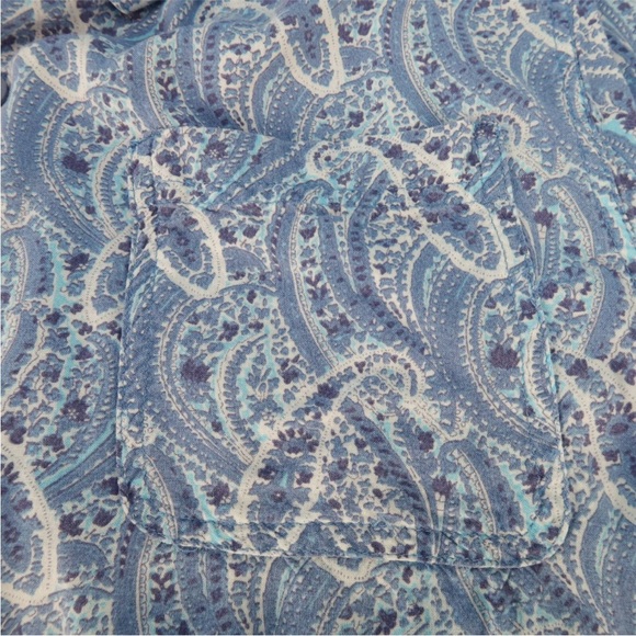 Nat Nast Shirt Men’s White/Blue Paisley Short Sleeve Button Up Rayon Size M - Picture 5 of 6